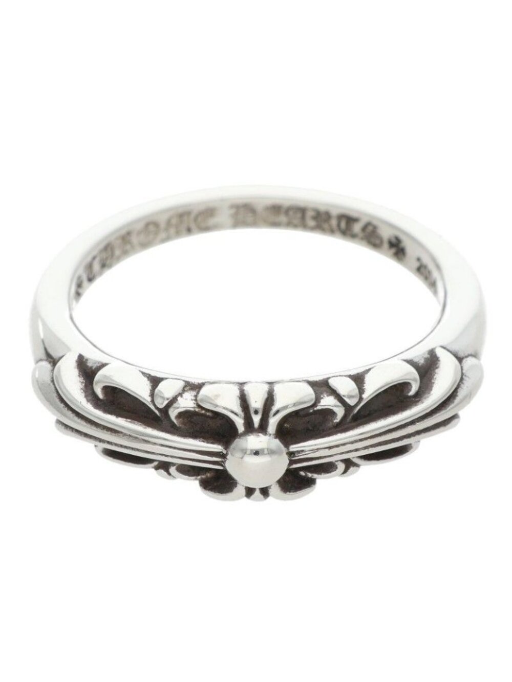 Chrome Hearts Baby Classic Classic Floral Cross Silver Ring